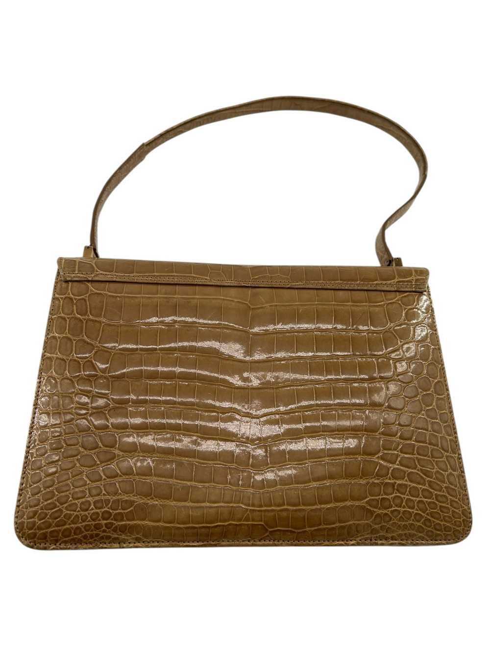 Lambertson Truex Tan Baby Crocodile Handbag - image 9