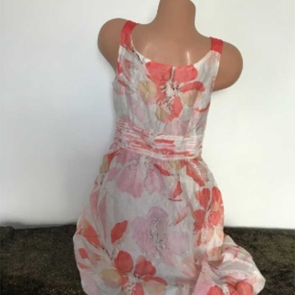 Ann Taylor Loft Linen Summer Flower Dress Size 8 - image 4