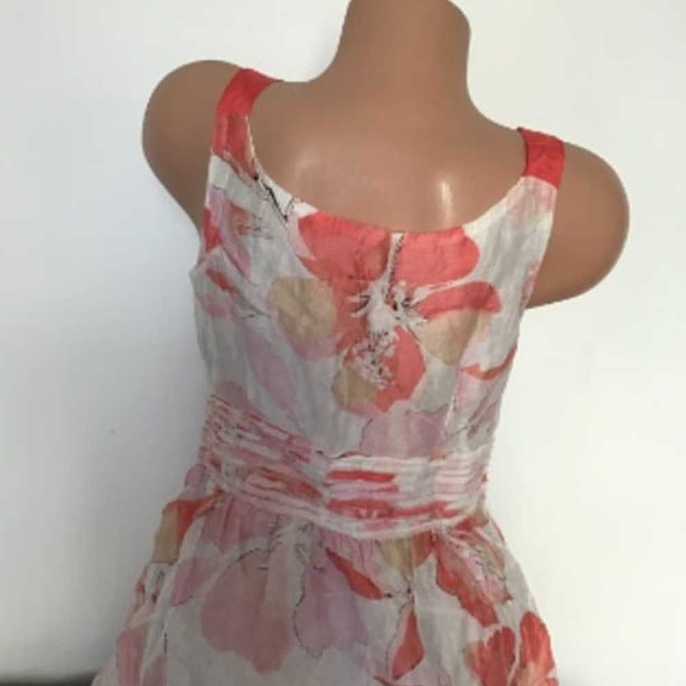 Ann Taylor Loft Linen Summer Flower Dress Size 8 - image 6