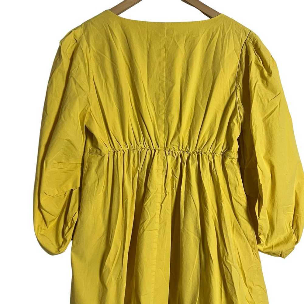 Staud Sophie Yellow Pull Sleeves Square Neck A-Li… - image 10