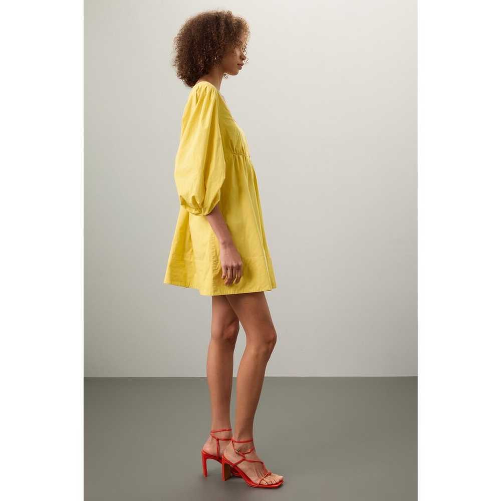 Staud Sophie Yellow Pull Sleeves Square Neck A-Li… - image 2