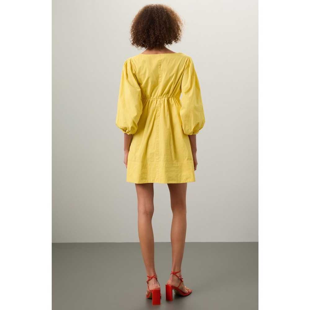 Staud Sophie Yellow Pull Sleeves Square Neck A-Li… - image 3