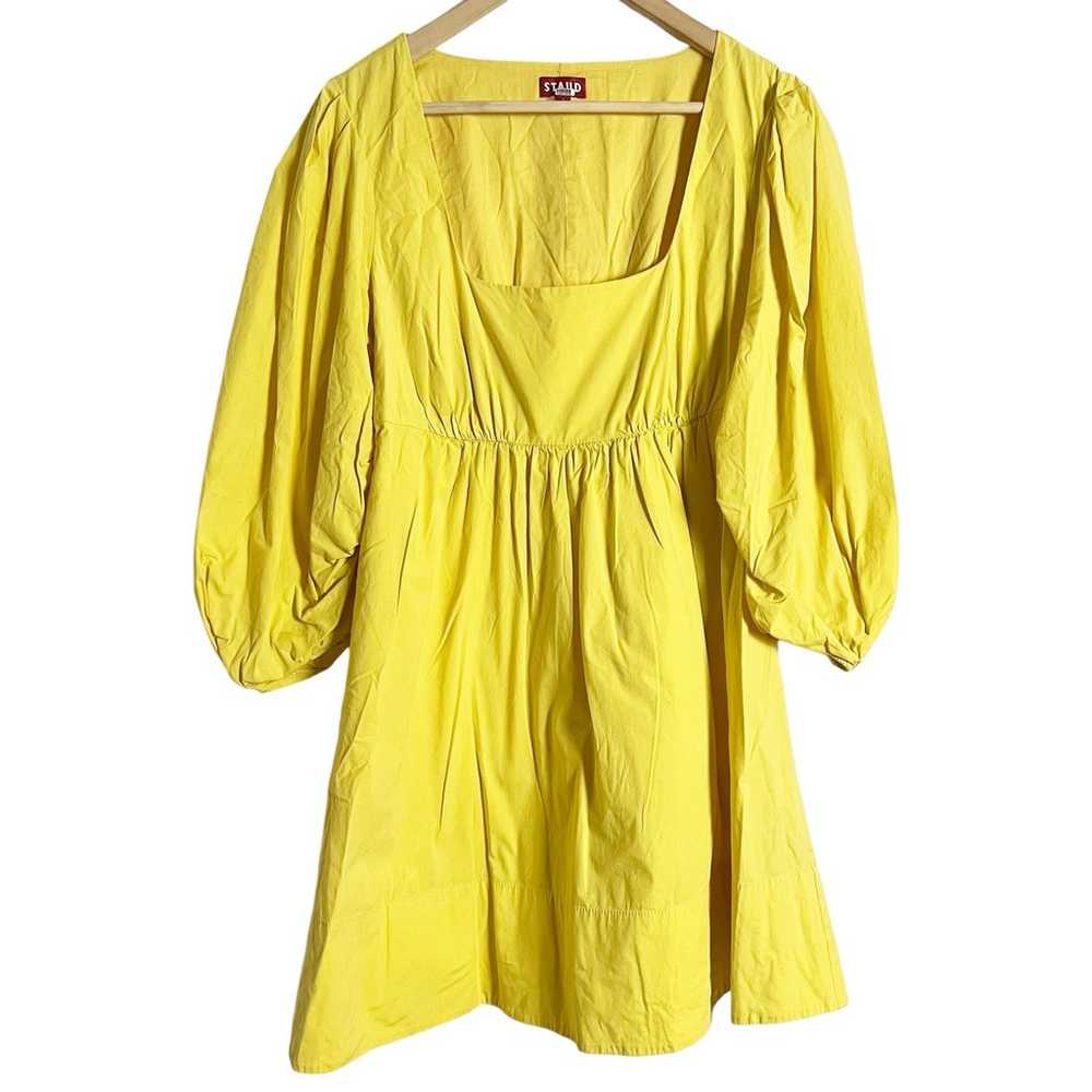 Staud Sophie Yellow Pull Sleeves Square Neck A-Li… - image 6