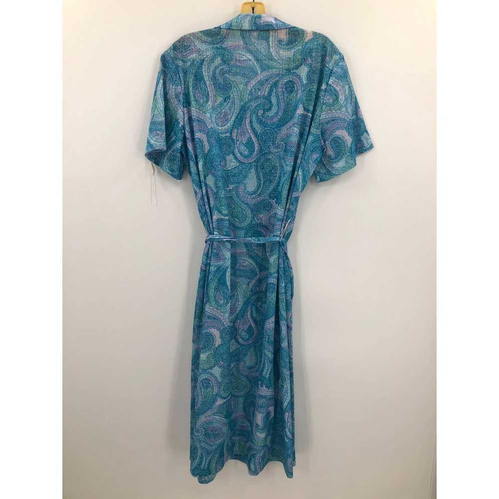 Vintage Blue Paisley 40s/50s Casual Midi Retro Dr… - image 4