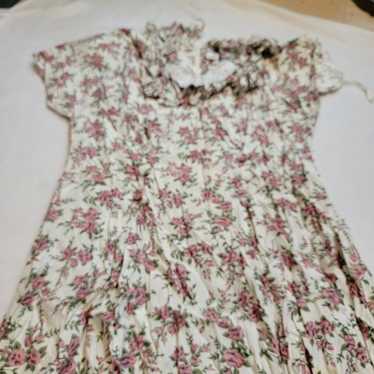 Vintage 90s Sarah Richards Romantic Lace Floral P… - image 1