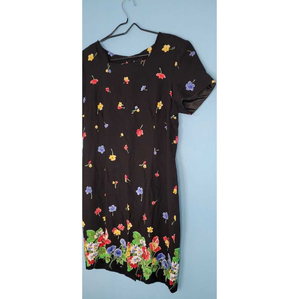 Women's Vintage JD Stone Black Floral Dress Size … - image 2