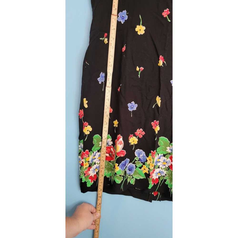 Women's Vintage JD Stone Black Floral Dress Size … - image 8