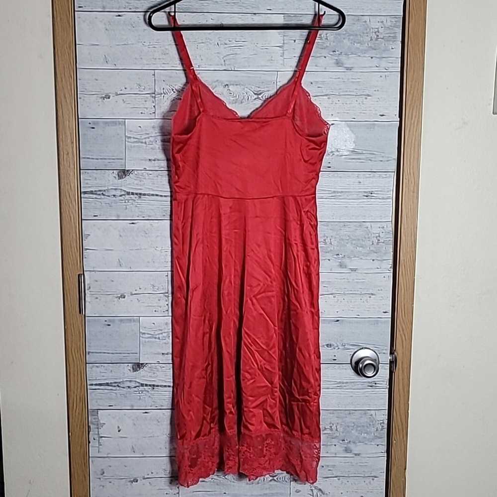 Vintage Vanity Fair Red Lace Slip Dress Sz 34 - image 2