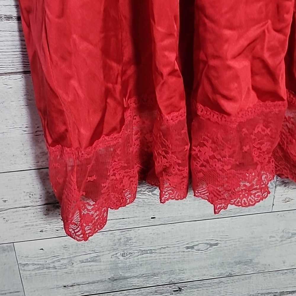 Vintage Vanity Fair Red Lace Slip Dress Sz 34 - image 5