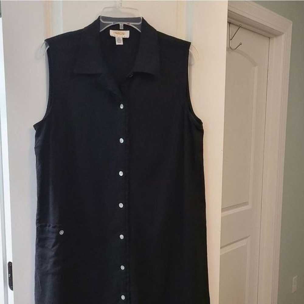 Talbots Vintage Black Linen Blend Midi Dress - image 3