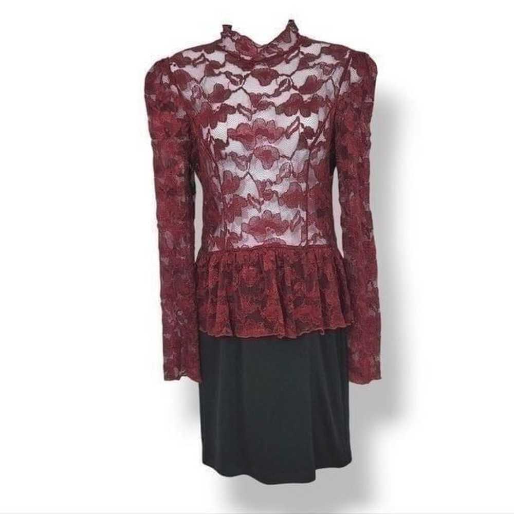 Forever 21 Sheer Lace Longsleeve Peplum Mini Dres… - image 2