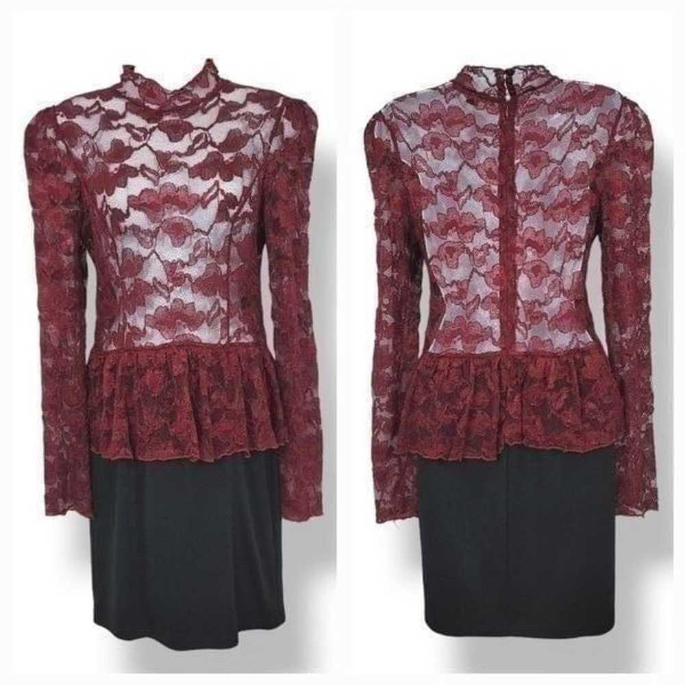 Forever 21 Sheer Lace Longsleeve Peplum Mini Dres… - image 9