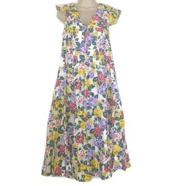 70's Cottagecore Floral Midi Dress