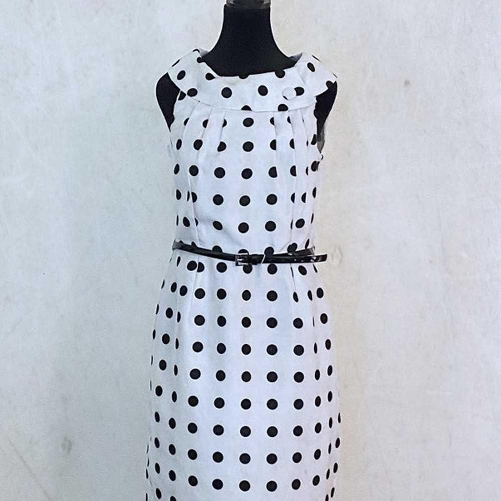 Vintage Style White and Black Polka Dots Dress - image 2