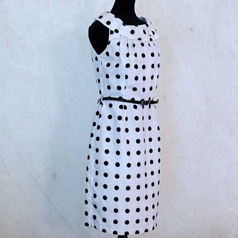 Vintage Style White and Black Polka Dots Dress - image 3