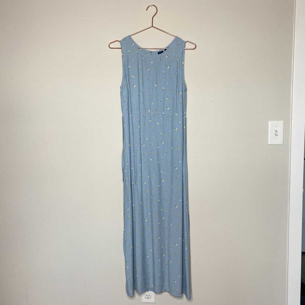 GAP Dress Womens 8 Blue Maxi Slip Lightweight Flo… - image 1