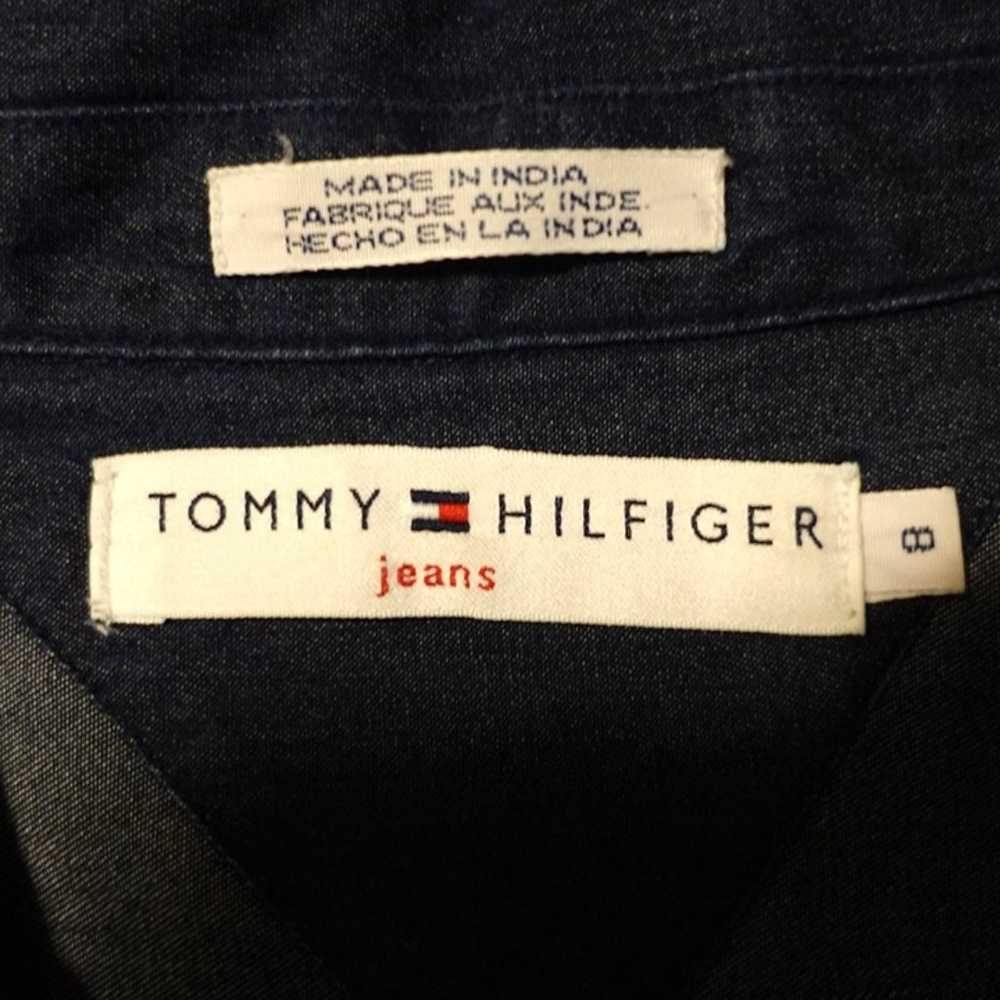 Tommy Hilfiger Sz 8 Denim Cotton Eyelet V Neck Co… - image 3