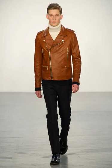 Kent & Curwen $1995 Kent & Curwen Tan Leather Moto