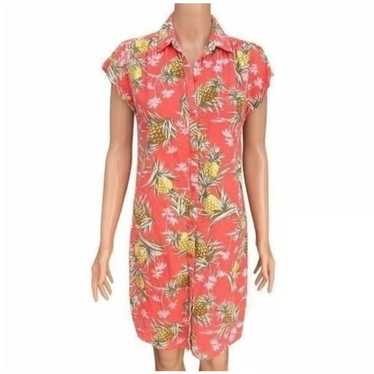 Old Navy Linen Shirt Dress Size Medium Sheath Tro… - image 1