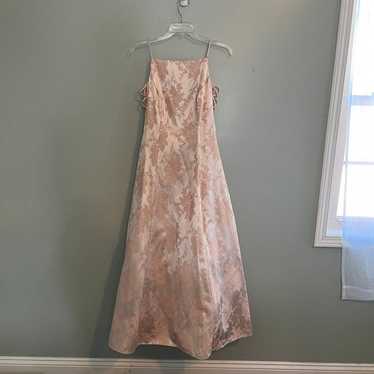 Vintage Pink Floral Formal Gown