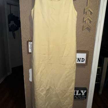 Vintage Jessica Howard Yellow Linen Dress Size 8