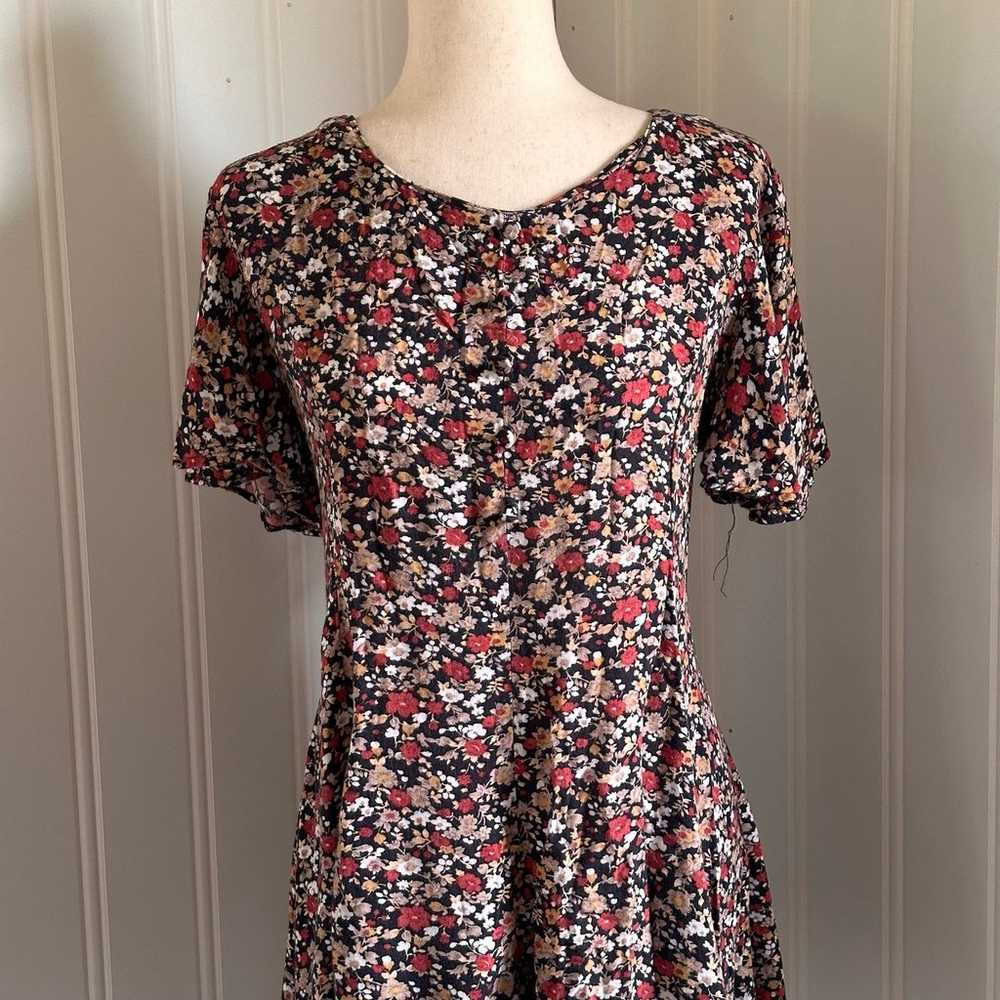 Vintage 90s Center Aisle Fall Floral Romper size … - image 2