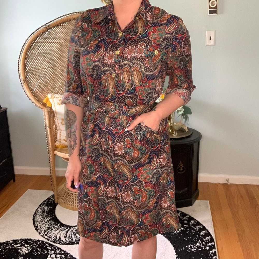 Vintage Paisley Floral Dress - image 2