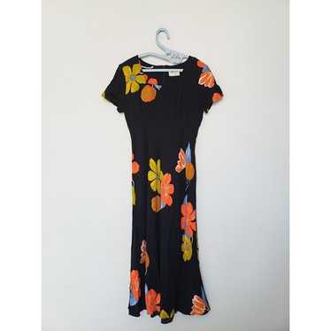 Vtg Jeffrey & Dara Womens 8 Midi Dress Square Nec… - image 1