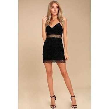 NBD Brielle Black Crochet Lace Bodycon Dress Size 