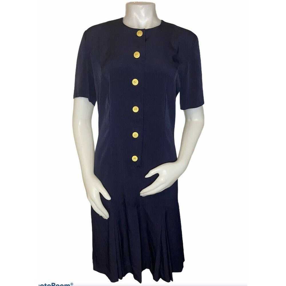 vintage Gold button Leslie Fay dress - image 1