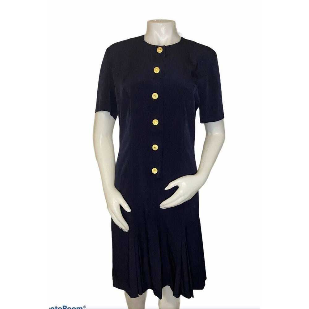 vintage Gold button Leslie Fay dress - image 2