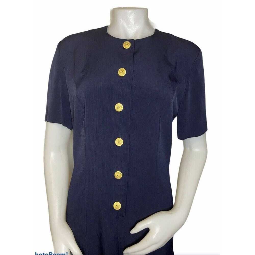 vintage Gold button Leslie Fay dress - image 4