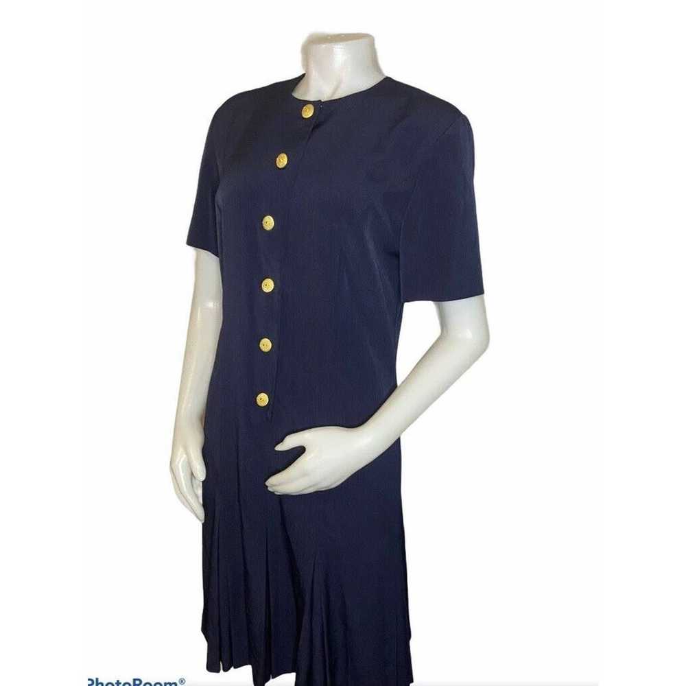 vintage Gold button Leslie Fay dress - image 5