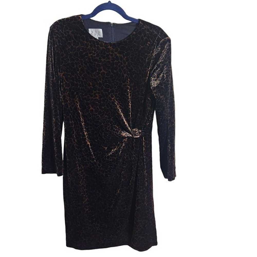 David Warren Vintage Leopard Velvet Long Sleeve M… - image 1