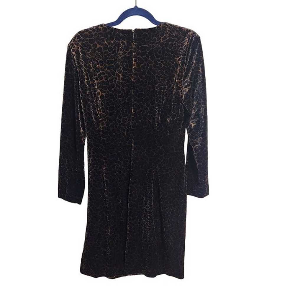 David Warren Vintage Leopard Velvet Long Sleeve M… - image 2