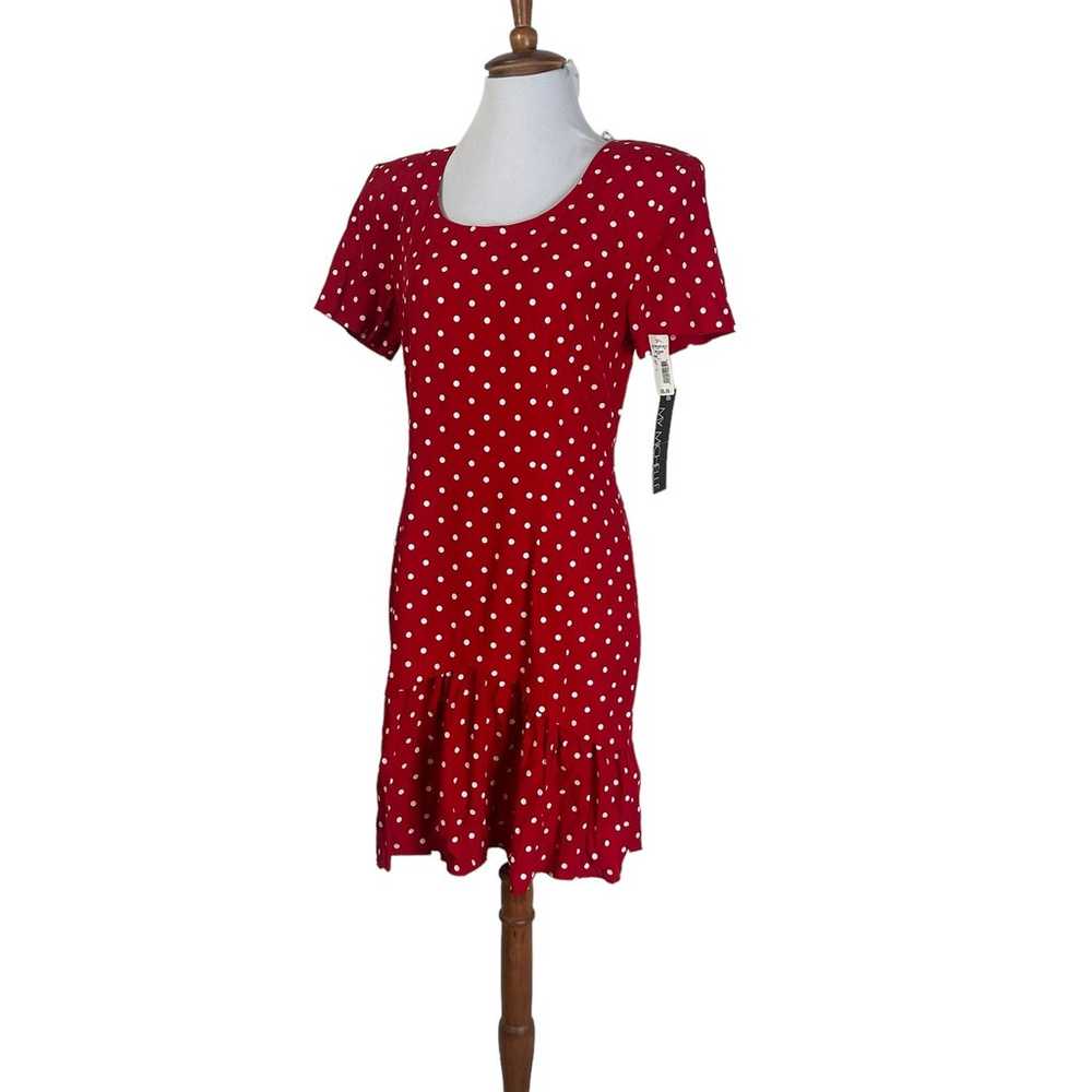 NWT Vintage 80s 90s My MIchelle Rayon Polka Dot D… - image 1