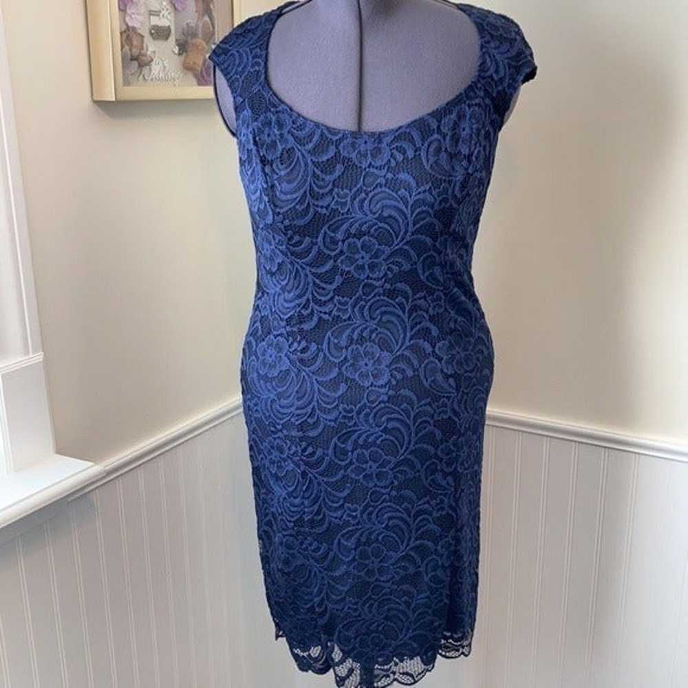 Tiana B. Backless Sapphire Dress 10 EUC - image 1