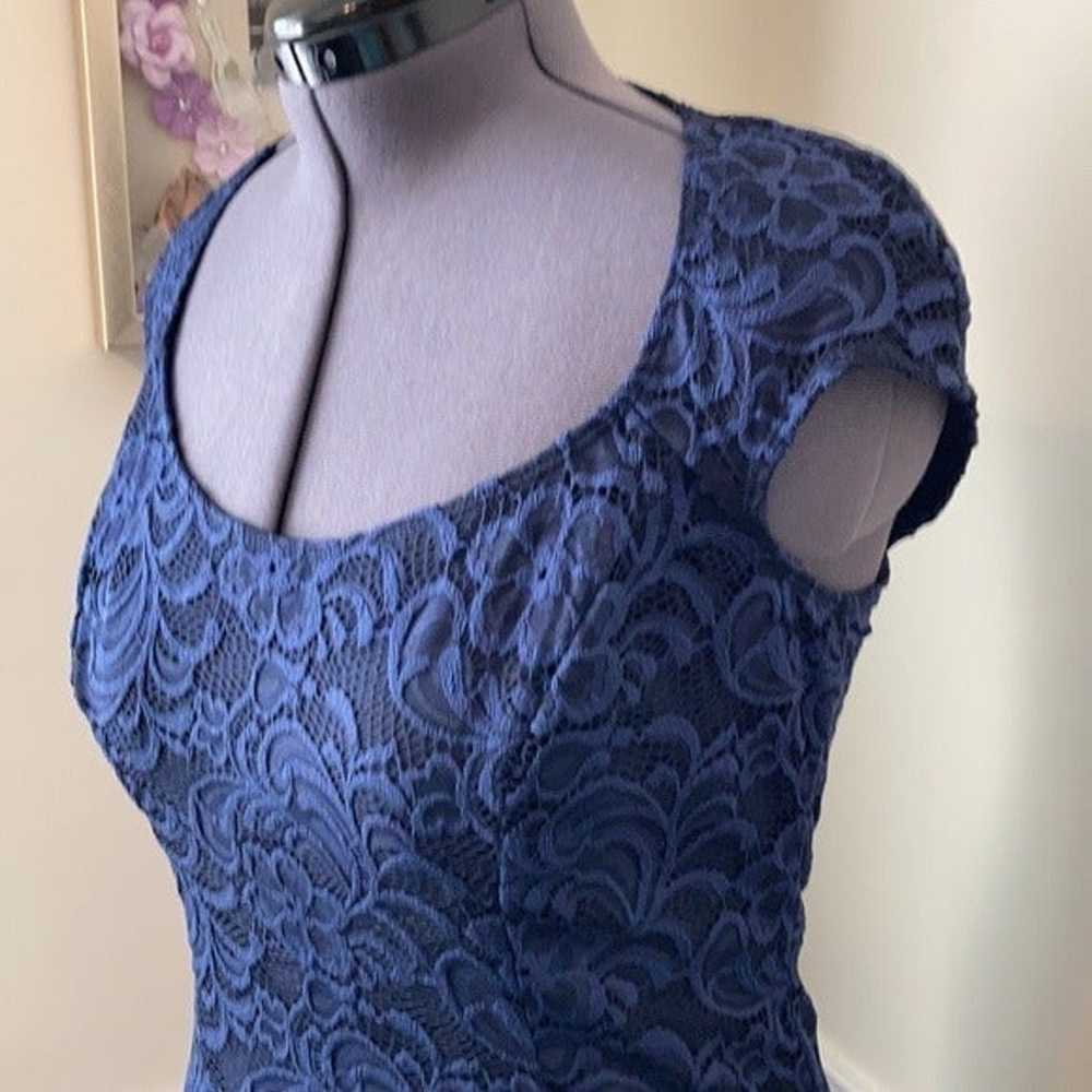 Tiana B. Backless Sapphire Dress 10 EUC - image 2