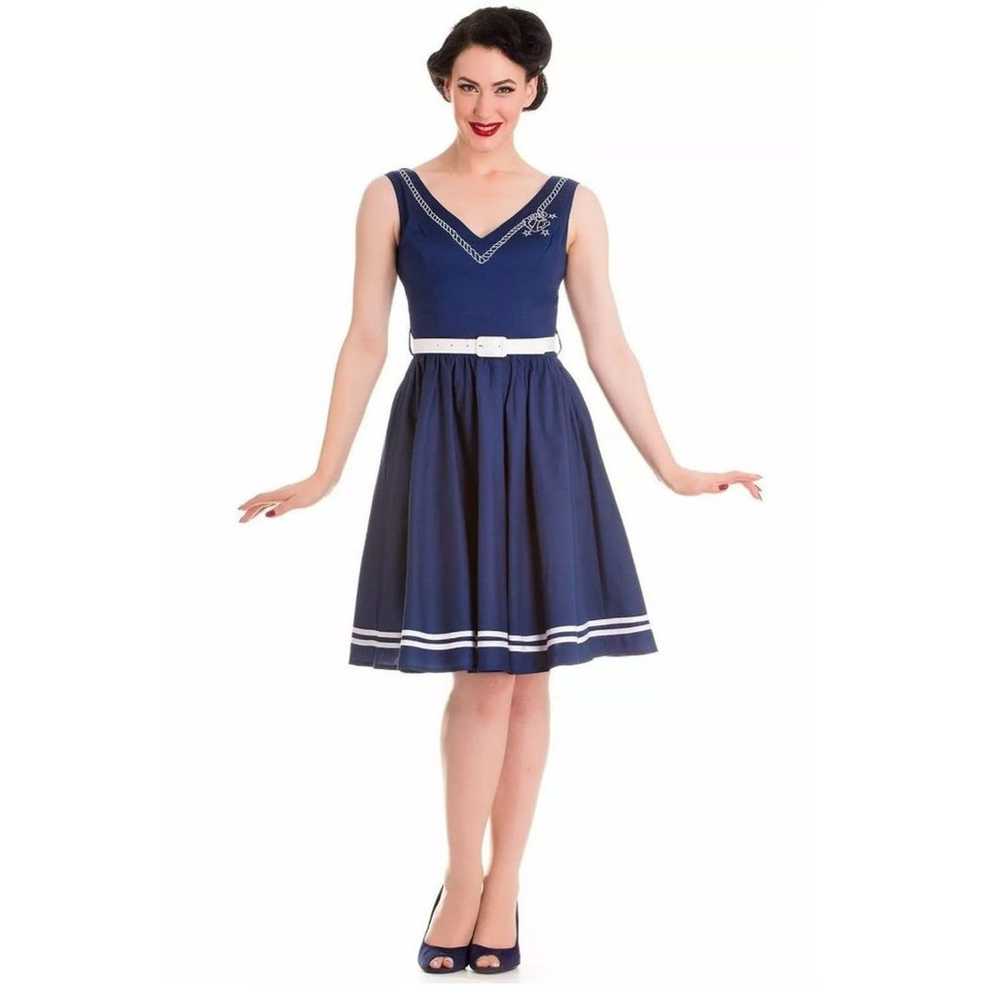 Hell Bunny | Vixen 50s Blue Sailor Anchor Rockabi… - image 1