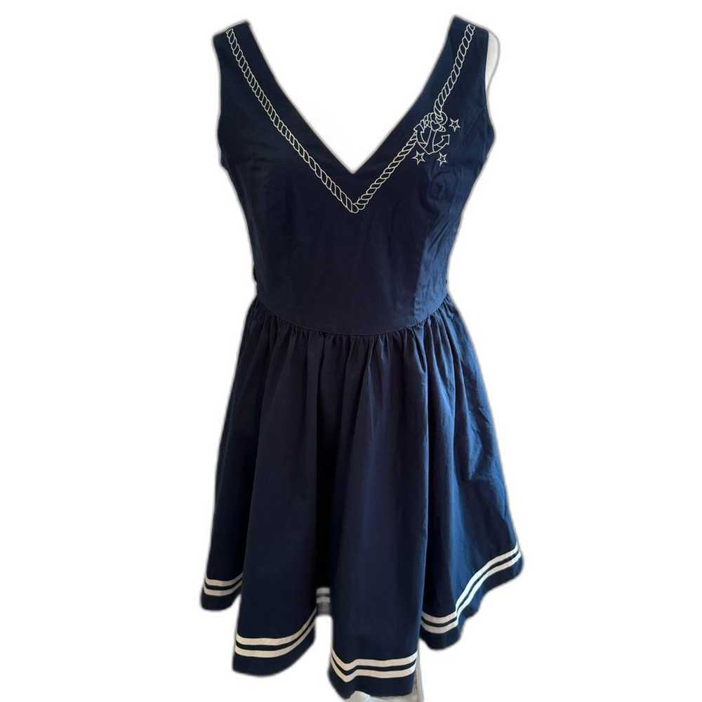 Hell Bunny | Vixen 50s Blue Sailor Anchor Rockabi… - image 4