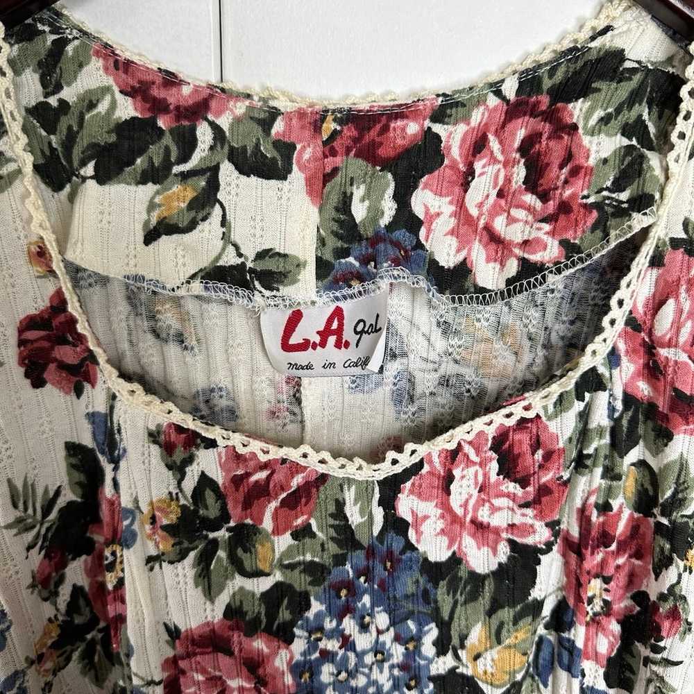 LA GAL Vintage Floral Long Sleeve Dress - image 2