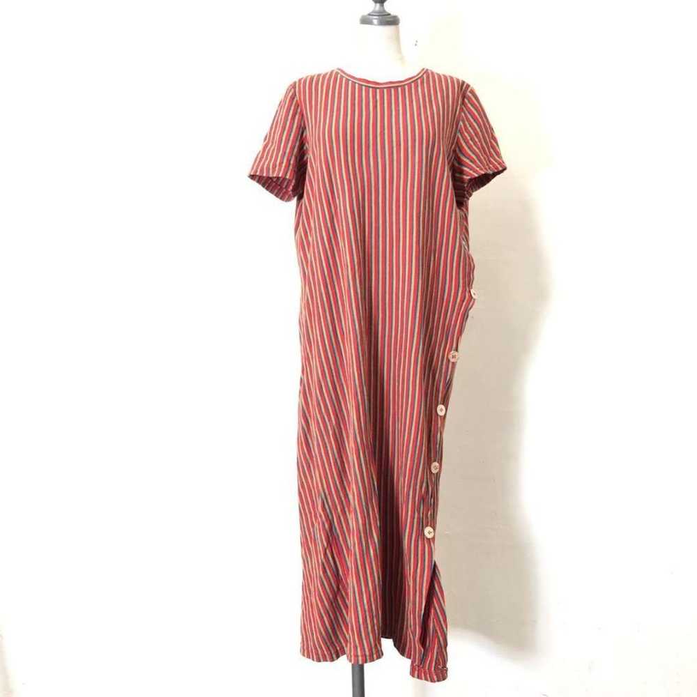 A1164◆ ZARA Zara Short Sleeve Dress Long Stripe M… - image 2