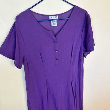 Vintage Womens Purple Cotton MuMu Housedress Blai… - image 1