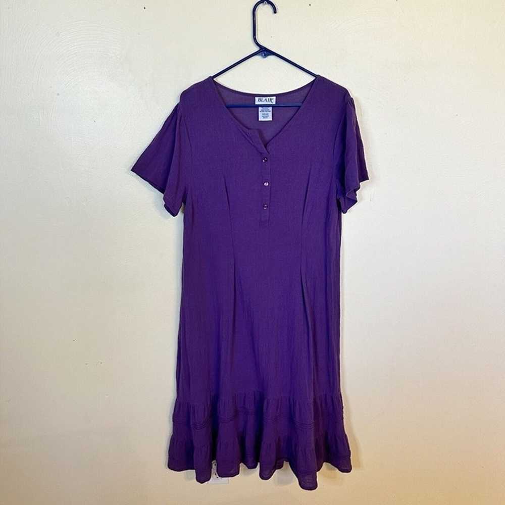 Vintage Womens Purple Cotton MuMu Housedress Blai… - image 2