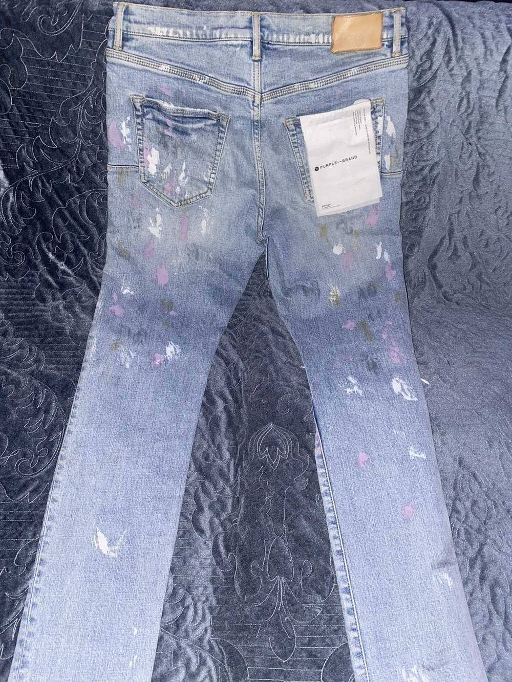 Purple Purple jeans with paint splatter - image 2