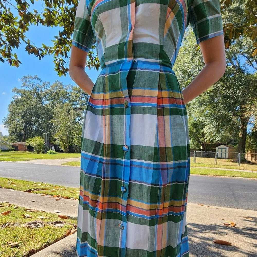 Vintage 1950s Plaid Dress - image 1