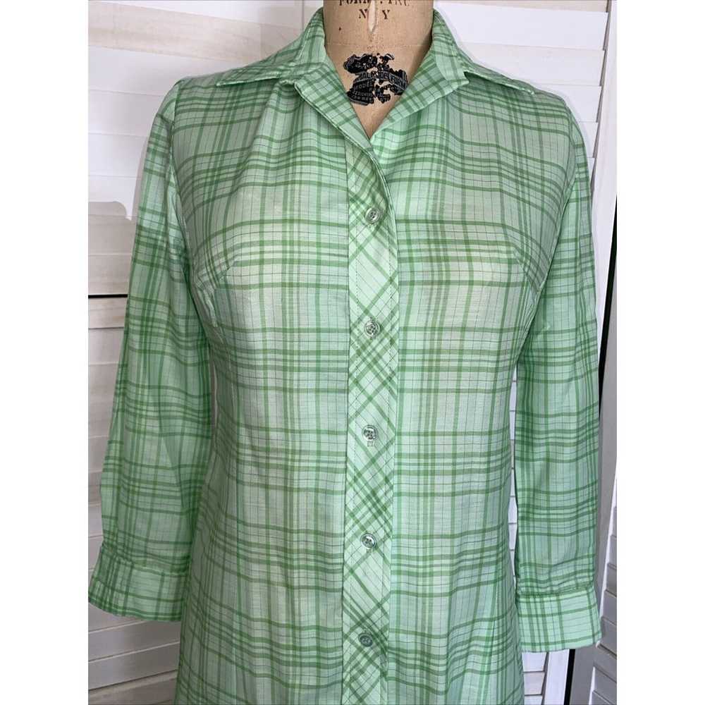 Vintage 60/70s Serbin Of Florida Shirt Dress Plai… - image 2