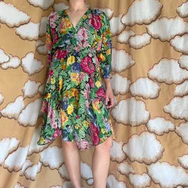 VTG Floral Floaty Patty Frock with Matching Belt - image 1