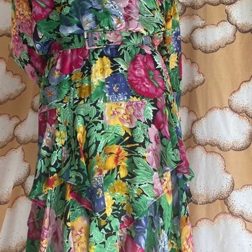 VTG Floral Floaty Patty Frock with Matching Belt - image 7