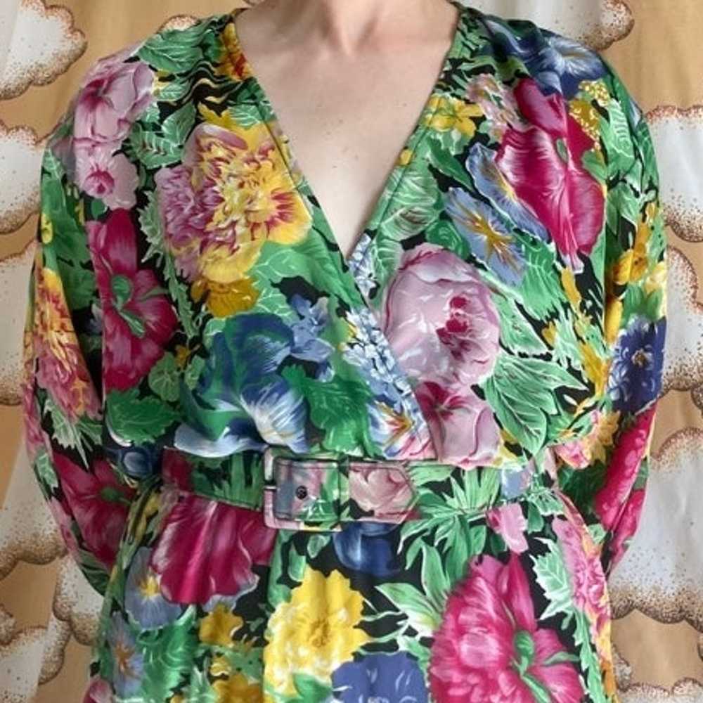 VTG Floral Floaty Patty Frock with Matching Belt - image 8